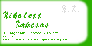 nikolett kapcsos business card